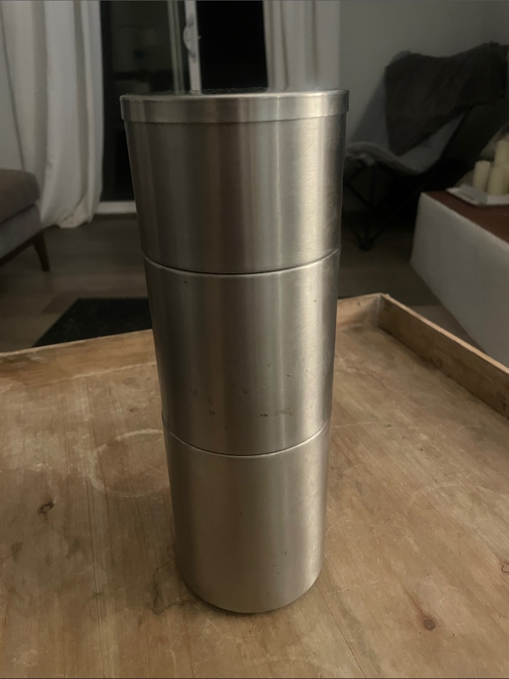 IKEA Stainless Steel Stackable Storage Canisters - Silver